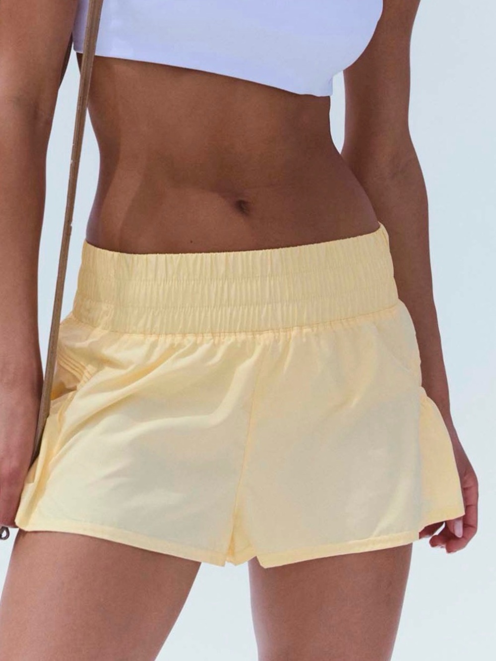 Free People Get Your Flirt On Pale Sunlit Yellow Women’s Shorts Skort Size Small